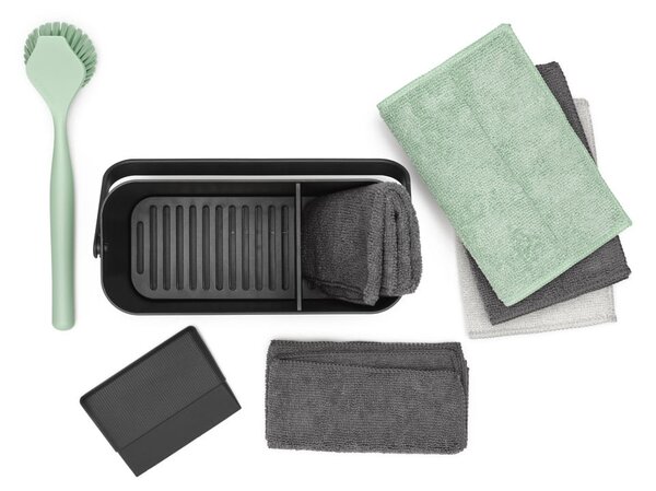 Set per lavare i piatti grigio scuro in plastica riciclata SinkSide – Brabantia