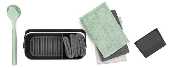 Set per lavare i piatti grigio scuro in plastica riciclata SinkSide – Brabantia