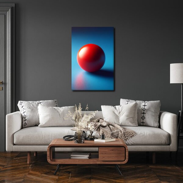 Quadro su tela – Sfera rossa su sfondo blu