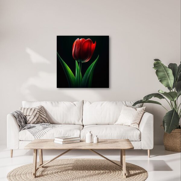 Quadro su tela – Fiore di tulipano nella notte