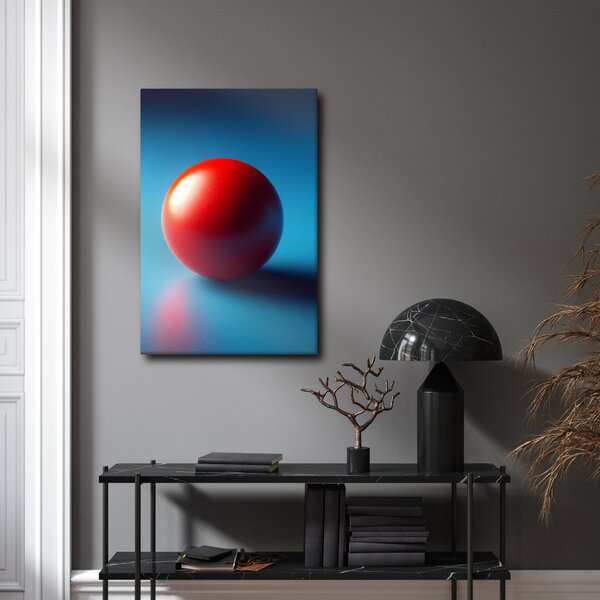Quadro su tela – Sfera rossa su sfondo blu