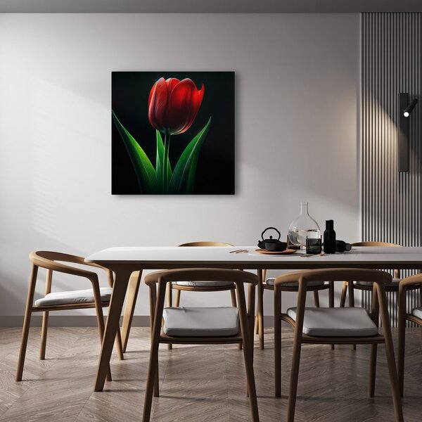Quadro su tela – Fiore di tulipano nella notte
