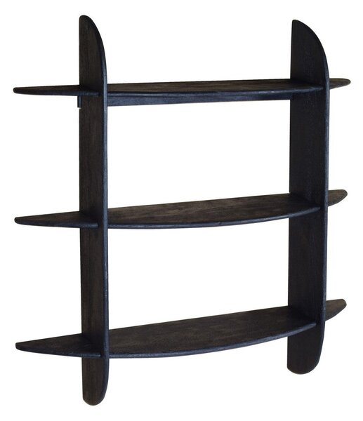 Mensola da Parete 3 Ripiani 100x23x100 cm in Legno di Mango Westwood Nero