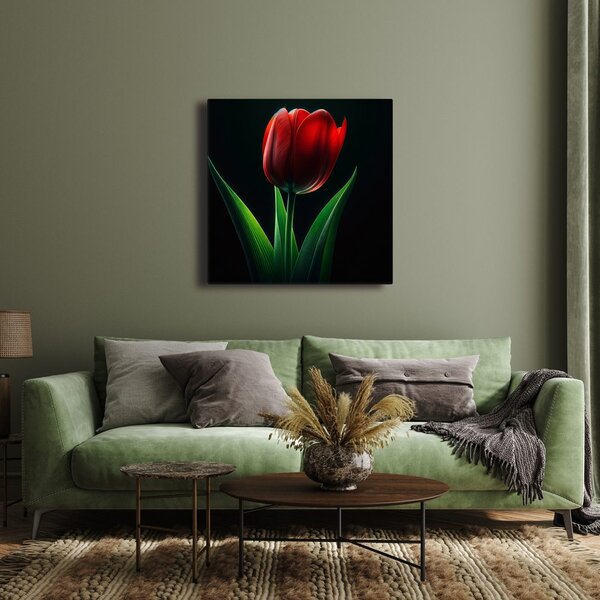 Quadro su tela – Fiore di tulipano nella notte