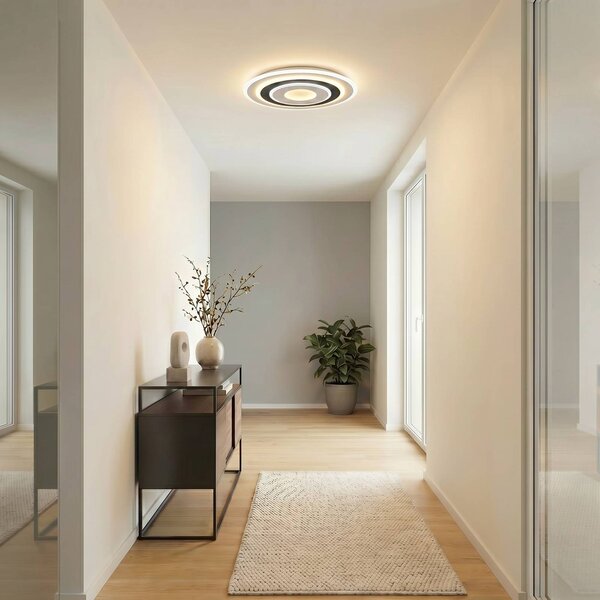 Plafoniera a LED Rebeka Lindby, dimmerabile, Bianco / Opale, Soggiorno / Sala da pranzo, Plastica, Moderno, Plafoniera LED