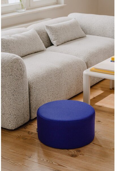 Poggiapiedi blu con rivestimento in lana Folk – noo.ma