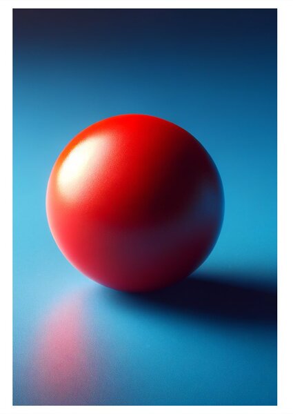 Quadro su tela – Sfera rossa su sfondo blu