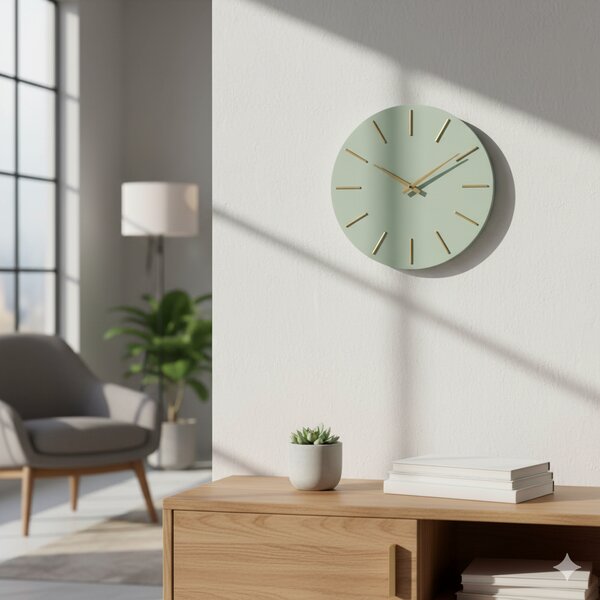 Orologio da Parete Ø40x5 cm in Legno TimeLine Salvia