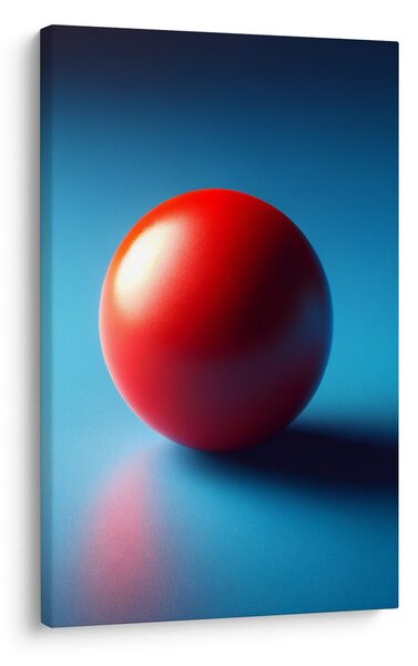 Quadro su tela – Sfera rossa su sfondo blu
