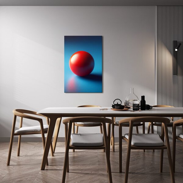 Quadro su tela – Sfera rossa su sfondo blu