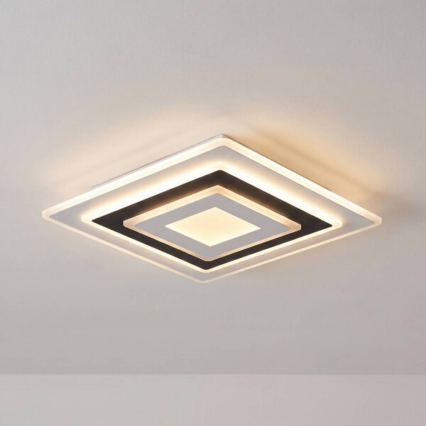 Plafoniera a LED Rebeka Lindby, dimmerabile, Bianco / Opale, Soggiorno / Sala da pranzo, Plastica, Moderno, Plafoniera LED