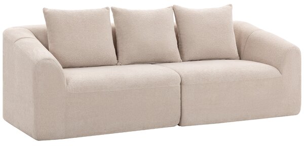 HOMCOM Divano 3 posti Cloud in chenille con seduta extra larga, molle e 3 cuscini, beige | Aosom Italy