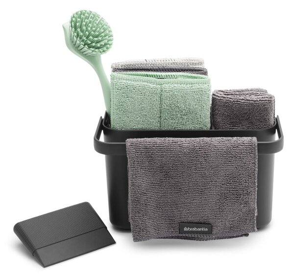 Set per lavare i piatti grigio scuro in plastica riciclata SinkSide – Brabantia