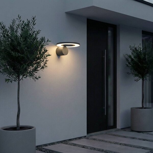 Applique da esterni a LED Tovio Arcchio, Alluminio / Grigio / Zincato, Alluminio, Moderno, Applique LED da esterni