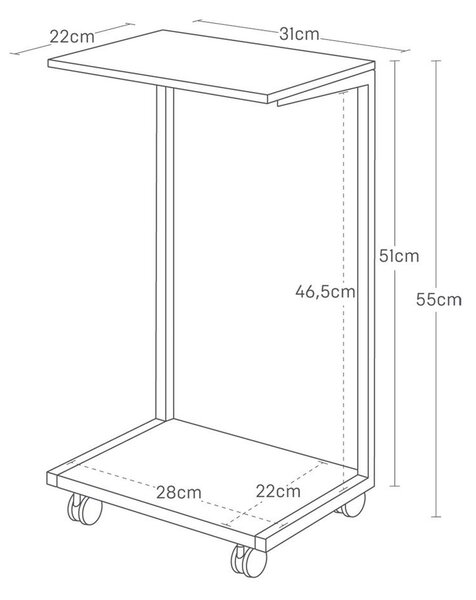 Tavolino in metallo 22x31 cm Tower – YAMAZAKI