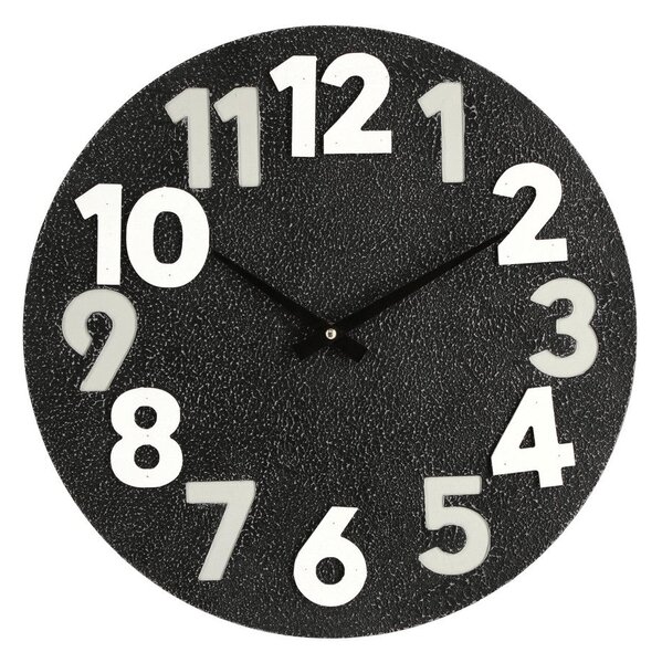 Orologio da Parete Ø40x4,5 cm in Legno Timing Nero