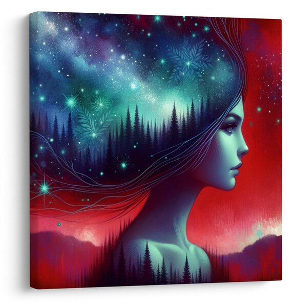 Quadro su tela – Galassia onirica e silhouette