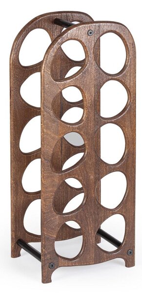 Porta Bottiglie da 10p 27x20x67 cm in Legno Yukon Marrone