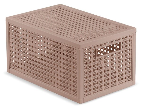 Scatola con coperchio rosa polveroso in plastica riciclata 19x30x15 cm Kaya – Curver