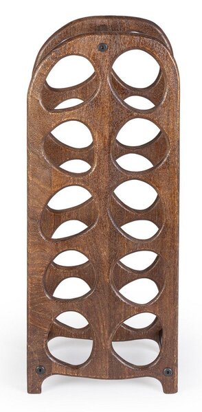 Porta Bottiglie da 10p 27x20x67 cm in Legno Yukon Marrone