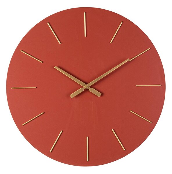 Orologio da Parete Ø60x5 cm in Legno TimeLine Mattone