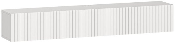 HOMCOM Mobile TV sospeso per TV fino 183 cm con 2 ante ribaltabili, 140x25x22 cm, bianco | Aosom Italy