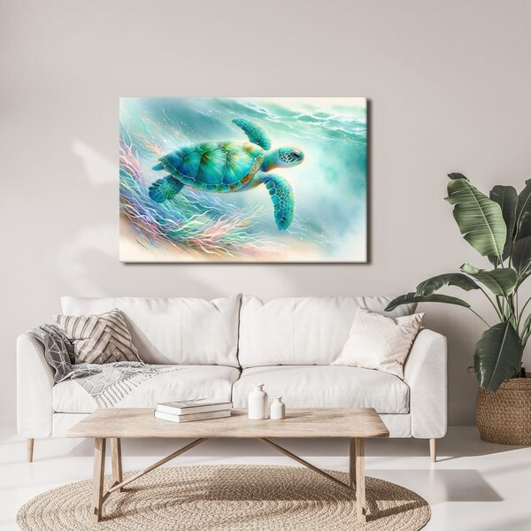 Quadro su tela – Tartaruga marina nell'oceano