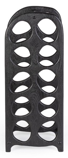 Porta Bottiglie da 10p 27x20x67 cm in Legno Yukon Nero