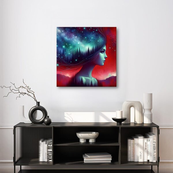 Quadro su tela – Galassia onirica e silhouette