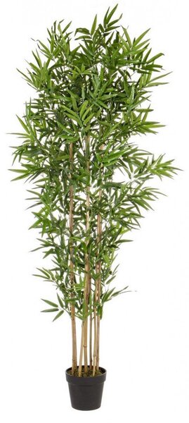 Set 2 Piante Artificiali di Bamboo 70x70x185 cm in Plastica con Vasi Verde