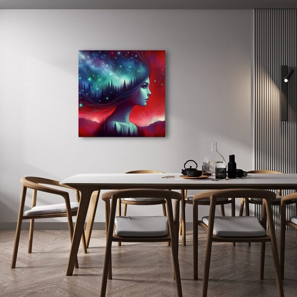 Quadro su tela – Galassia onirica e silhouette