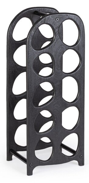 Porta Bottiglie da 10p 27x20x67 cm in Legno Yukon Nero