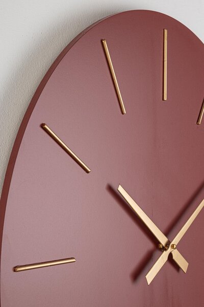 Orologio da Parete Ø60x5 cm in Legno TimeLine Mattone