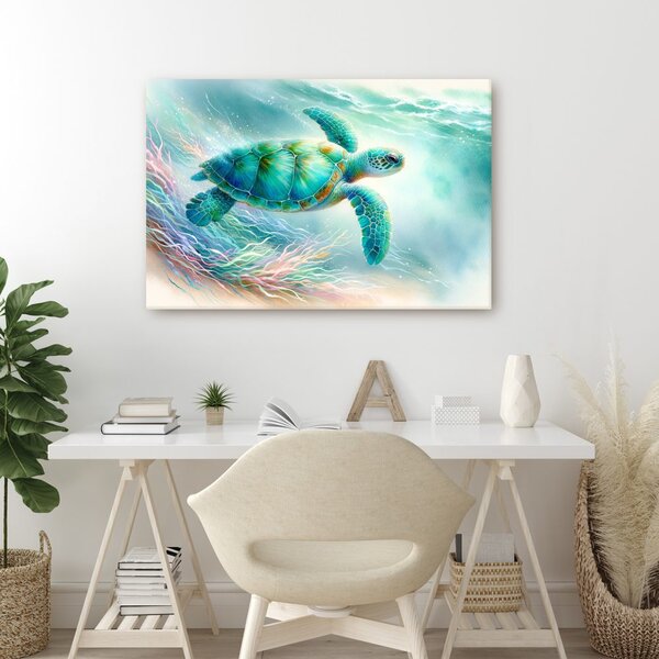Quadro su tela – Tartaruga marina nell'oceano