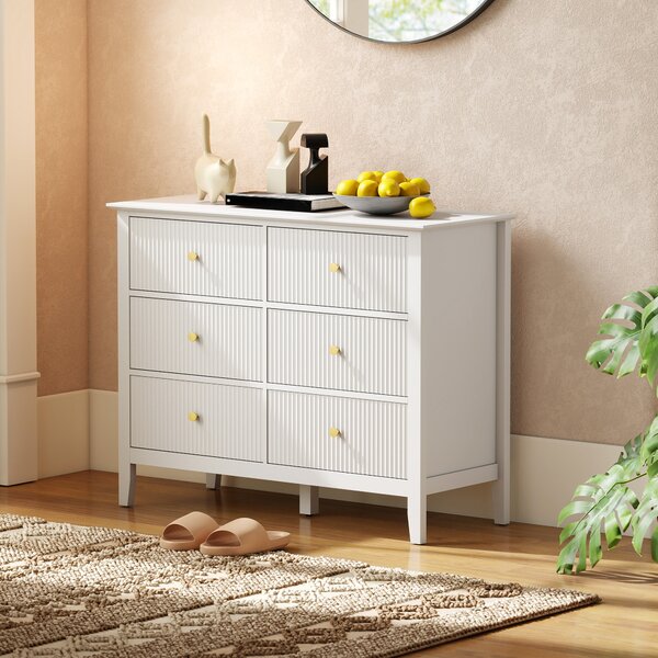 HOMCOM Cassettiera Sideboard con 6 Cassetti, Mobile Contenitore Moderno per Soggiorno, Camera da Letto e Corridoio, 100x40x78 cm, Bianco | Aosom Italy