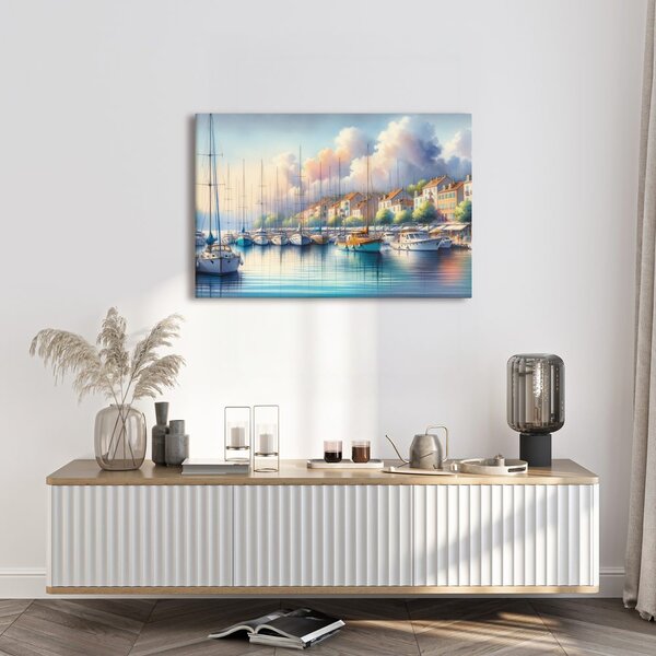 Quadro su tela – Marina tranquilla all'alba