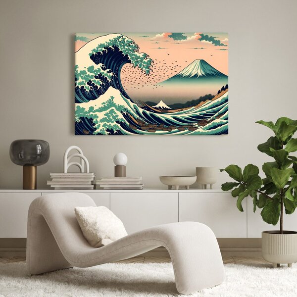 Quadro su tela – Grande onda sulla costa