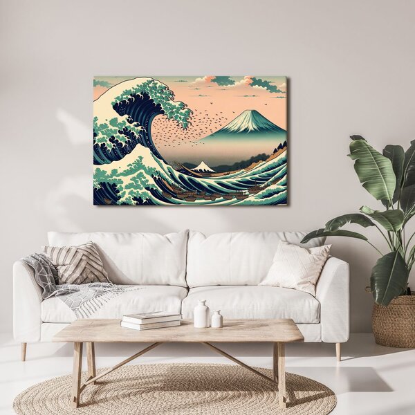 Quadro su tela – Grande onda sulla costa