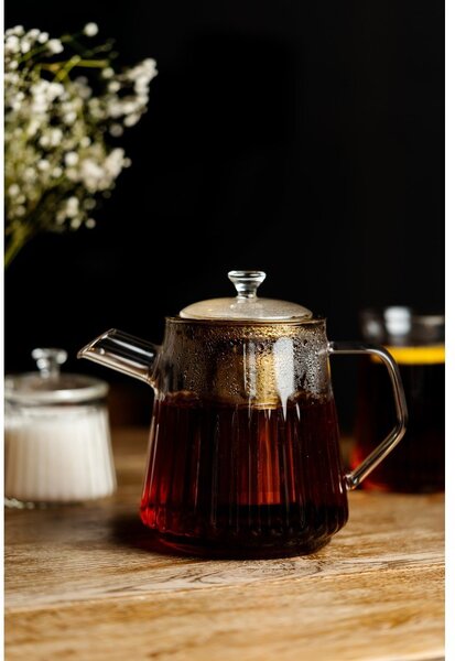 Teiera dorata in vetro con filtro 900 ml Mia – Vialli Design