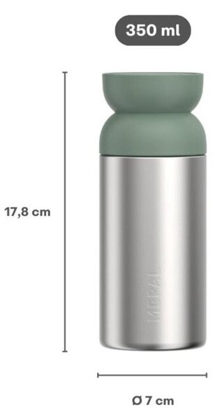 Tazza termica argentata/color salvia in acciaio inox 350 ml Ellipse – Mepal