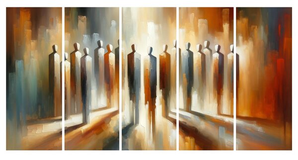 Quadri 5 pezzi – Figure nella luce