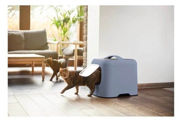 Set lettiera e paletta per gatti blu scuro Biala - Rotho