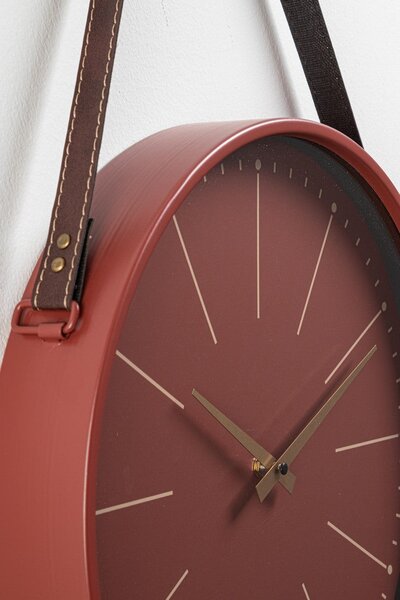 Orologio da Parete 40x6x66 cm in Legno Timely Mattone