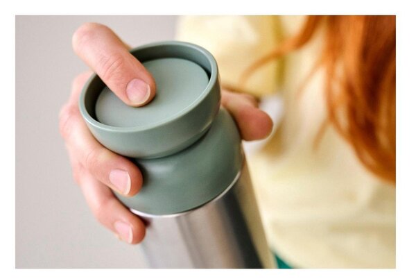 Tazza termica argentata/color salvia in acciaio inox 350 ml Ellipse – Mepal