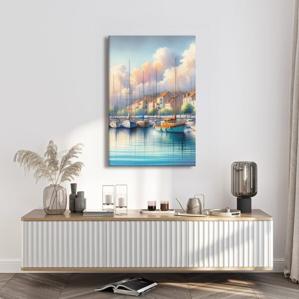 Quadro su tela – Barca a vela nella luce del mattino