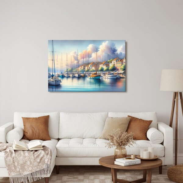 Quadro su tela – Marina tranquilla all'alba
