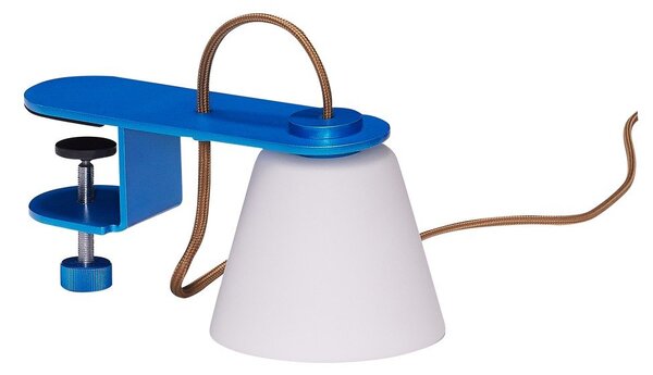 Lampada da tavolo blu con paralume in vetro (altezza 23 cm) Lure - Hübsch