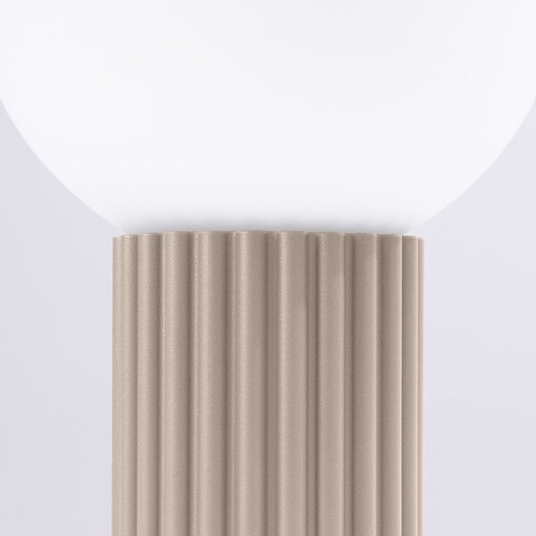 Lampada da tavolo grigio tortora con paralume in vetro (altezza totale 19 cm) Orbital – Sollux
