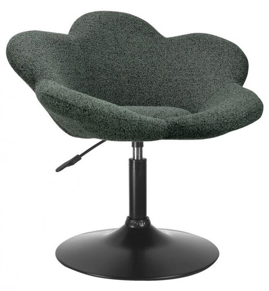 Set 2 Poltroncine da Soggiorno 69x55x69/81 cm in Schiuma Poliuretanica Fleur Nero-Verde Scuro