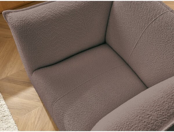 Poltrona marrone con rivestimento in bouclé Giorgia – Bobochic Paris